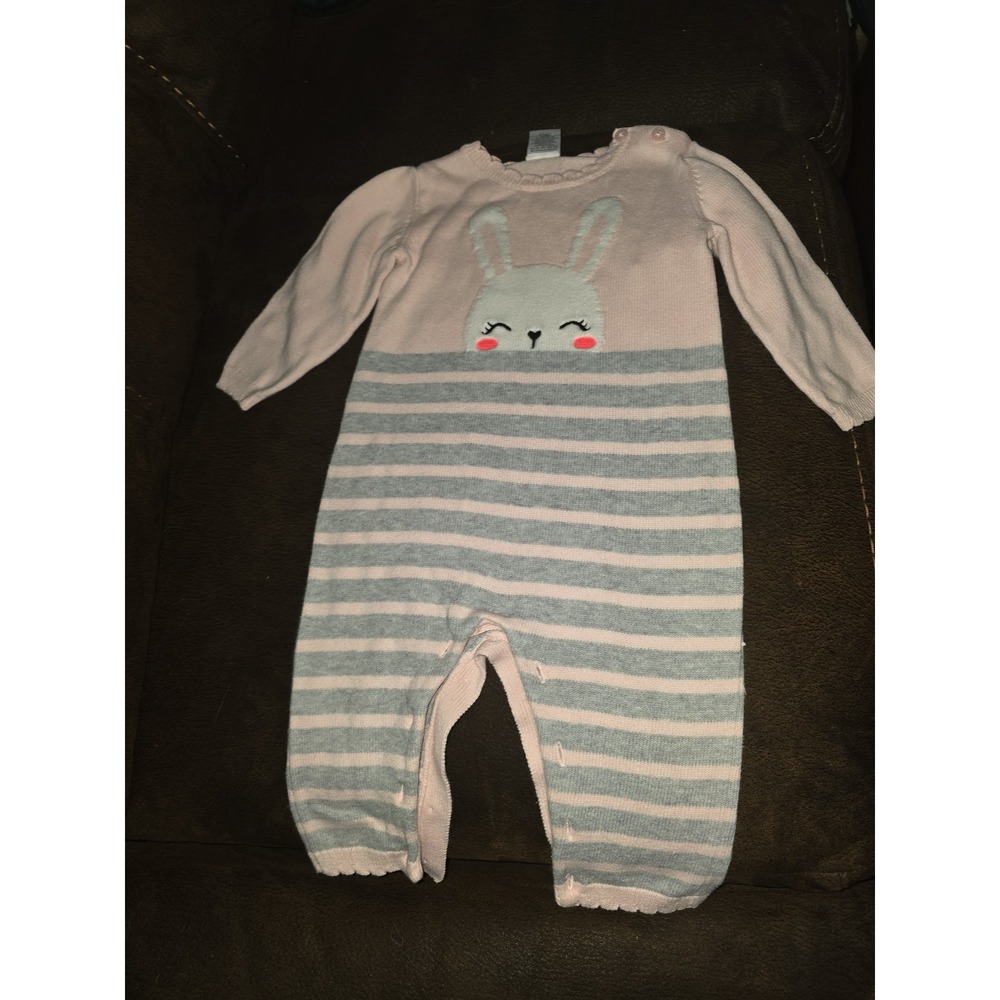 Gymboree layette line fluffy friends Easter bunny romper one piece 6 12 months